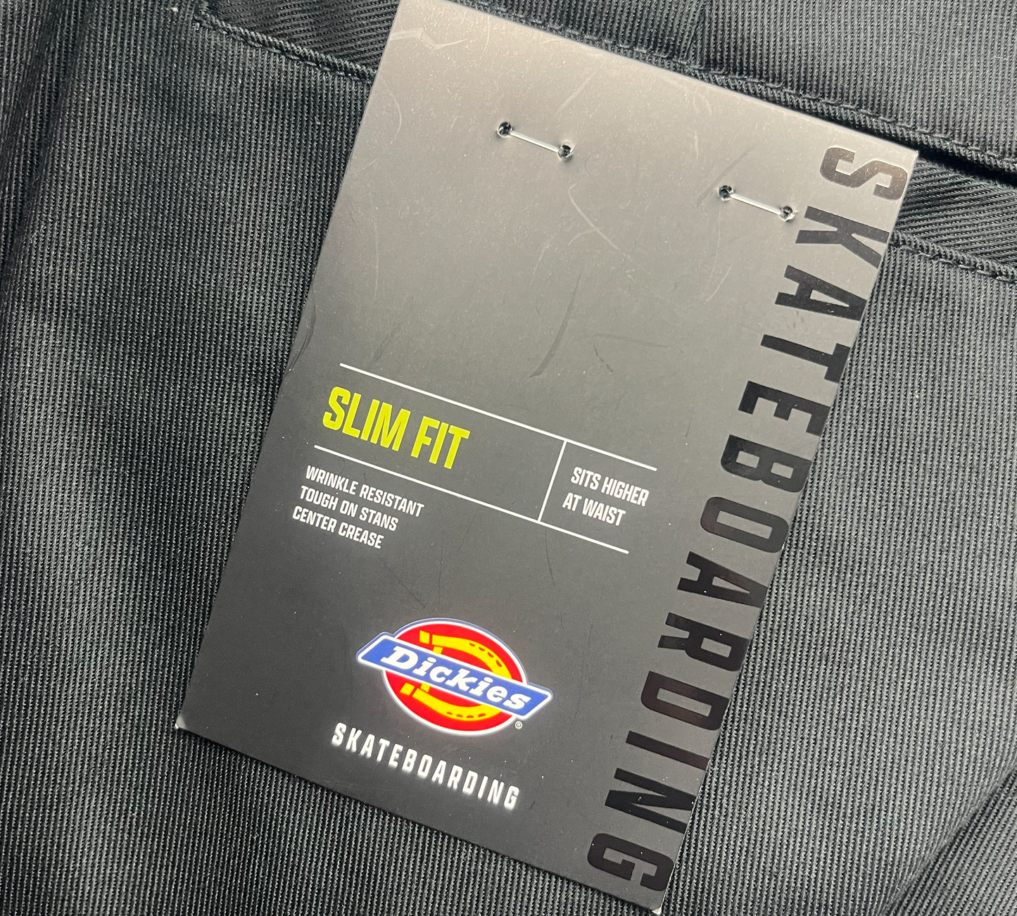 DICKIES ディッキーズ SKATEBOARDING SLIM FIT PANT BLACK スケートボード パンツ チノパン