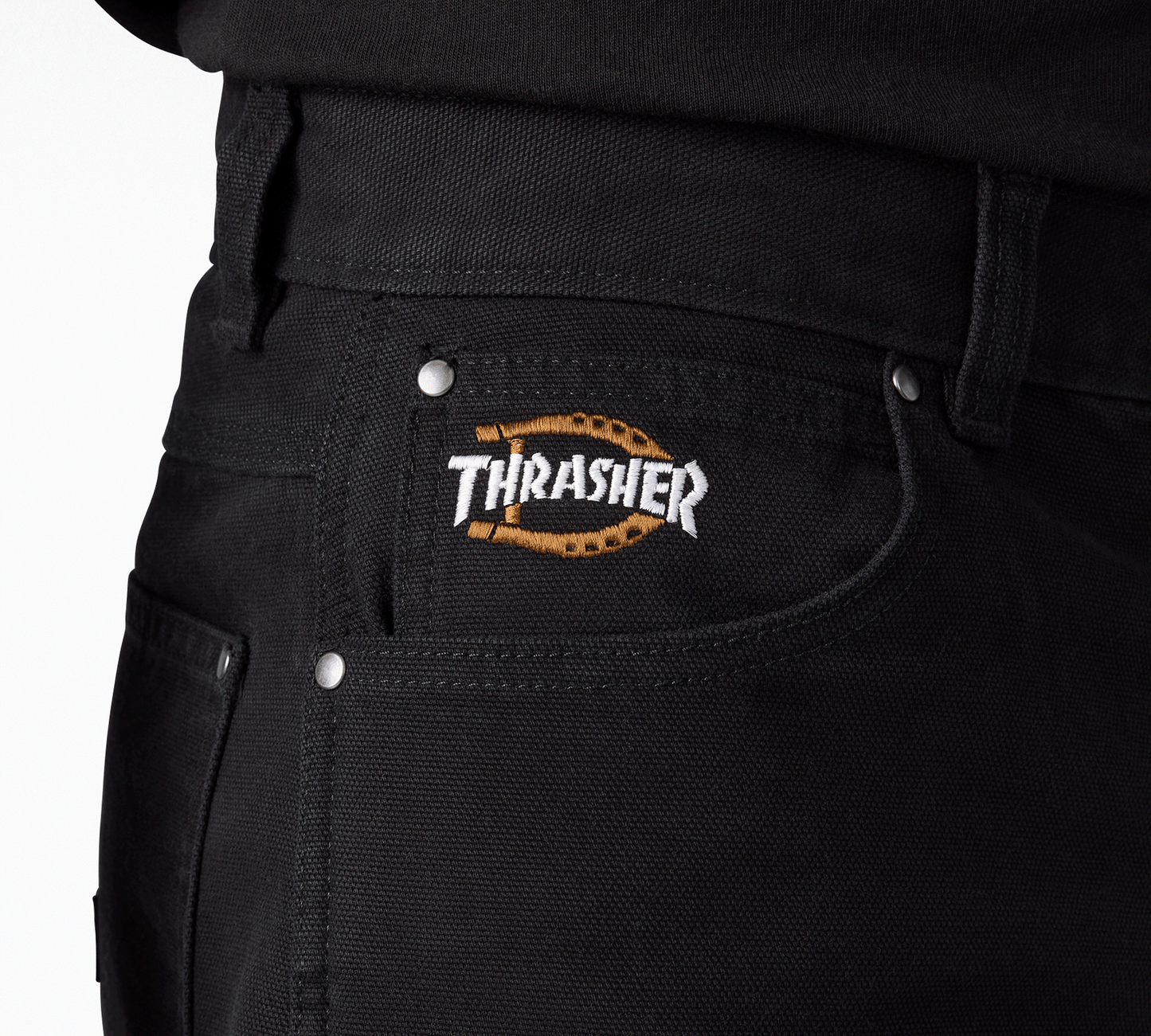 DICKIESxTHRASHER DOUBLE KNEE PANT BLACK