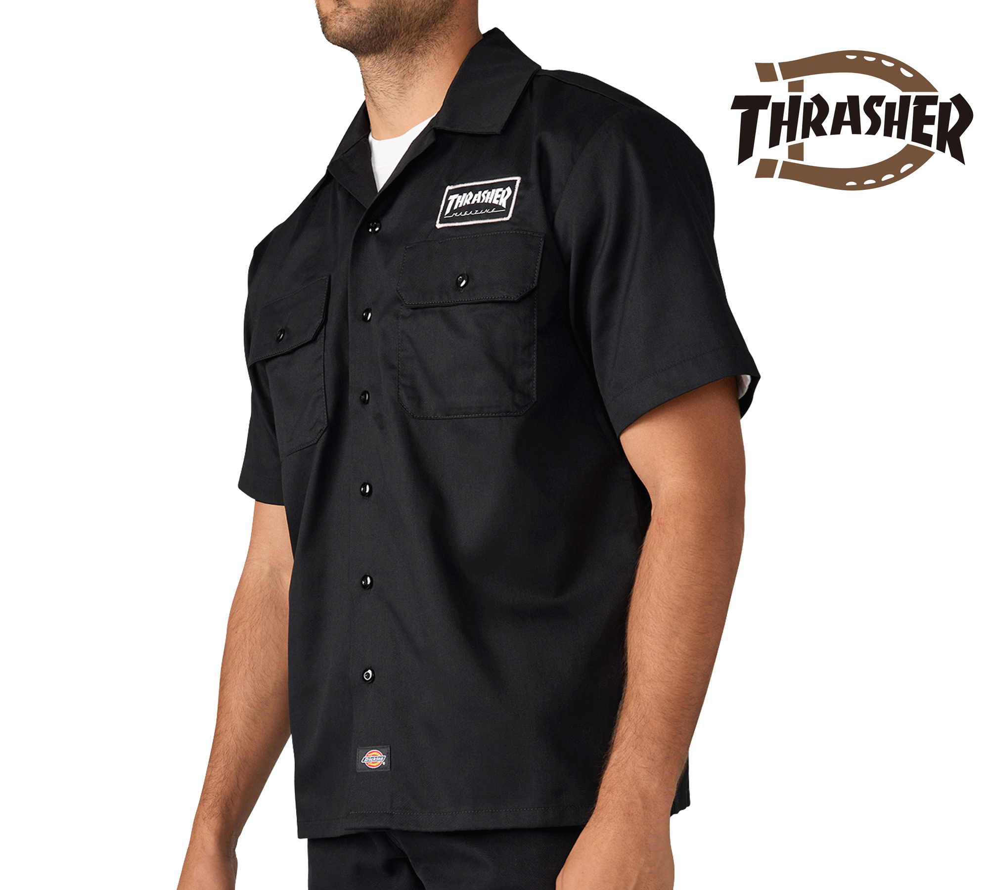 ディッキーズ スラッシャー DICKIESxTHRASHER WORK SHIRTS スケート