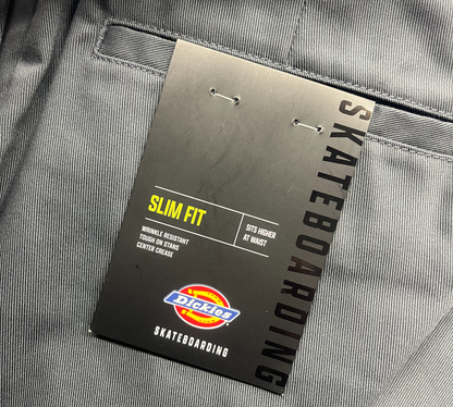 DICKIES ディッキーズ SKATEBOARDING SLIM FIT PANT CHARCOAL スケートボード パンツ チノパン
