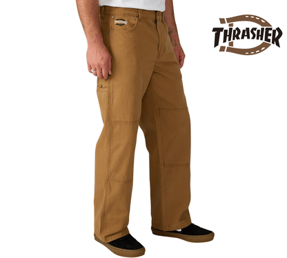 DICKIESxTHRASHER DOUBLE KNEE PANT BROWN