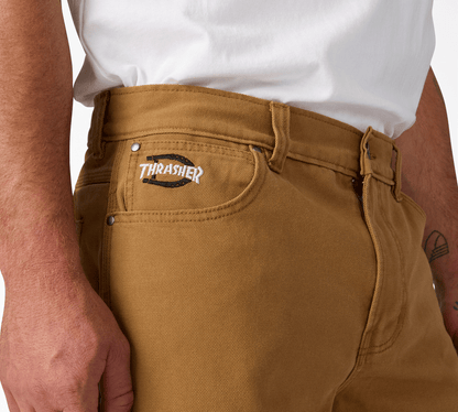 DICKIESxTHRASHER DOUBLE KNEE PANT BROWN