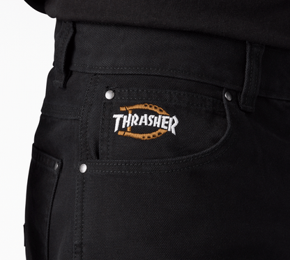 DICKIESxTHRASHER DOUBLE KNEE PANT BLACK