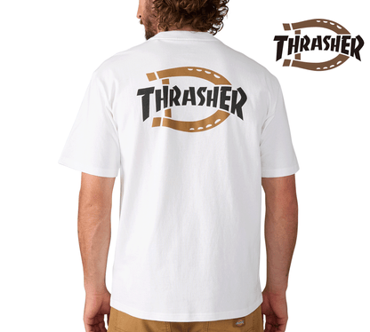 DICKIESxTHRASHER TEE WHITE