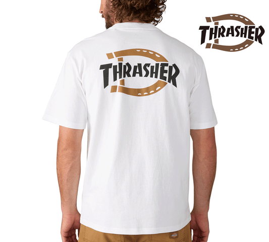 DICKIESxTHRASHER TEE WHITE